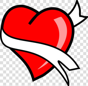 Corazon Con Cinta Png  Transparent Png