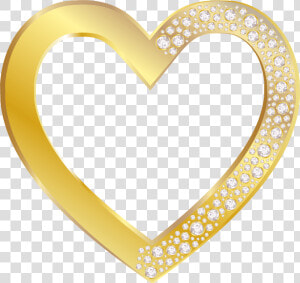 Gold Heart With Diamonds Png Clip Art Image   Gold Heart Frame Png  Transparent Png