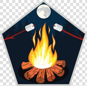 Bonfire Marshmallows Clipart   Drawing Of Camp Fier With Marshmellows  HD Png Download