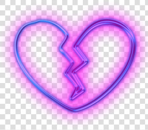  neon  lights  brokenheart  heart  purple  pink  freetoedit   Neon Broken Heart Png  Transparent Png