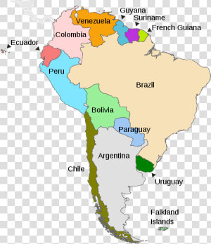 South America Countries And Regions  HD Png Download