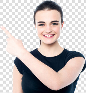 Women Pointing Left   Woman Pointing Left Png  Transparent Png