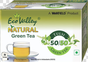 Weikfield Eco Valley Natural Green Tea Tulsi 30 Tea  HD Png Download