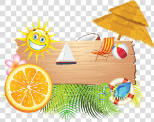 Summer Holiday Elements Vacation   Transparent Summer Beach Clipart  HD Png Download