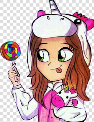  stiker  cute  unicorn  candy  romania  beautiful  girl   Kawaii Unicorn Girl Drawing  HD Png Download