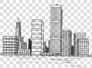 Transparent City Background Png   City Drawing Transparent  Png Download