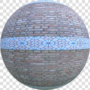 Seamless Brick Wall With Blue Ceramic   Cobblestone  HD Png Download