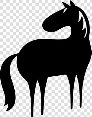 Horse Full Body Cartoon Variant Facing The Left Direction   Cute Cartoon Black Horse  HD Png Download