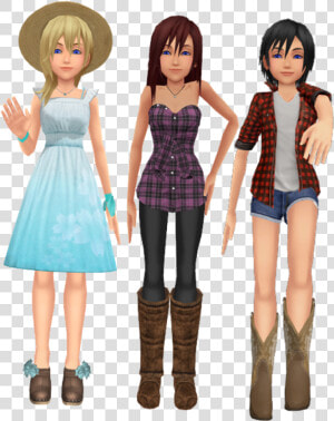 Kingdom Hearts Kairi Namine Xion Country Lumberjack   Doll  HD Png Download