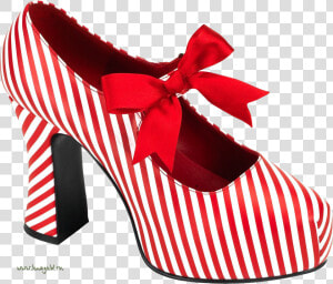 Clipart Shoes Chappal   Striped Shoe High Heel  HD Png Download