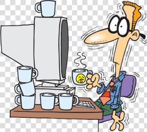 Две Чаши Кафе На Ден Е Причина Инконтиненция На Урината   Cartoon Man Drinking Coffee  HD Png Download