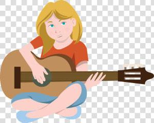 Boy And Girl Playing Guitar Png   Girl Playing Guitar Clipart  Transparent Png