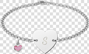 Sterling Silver Baby Bracelet In Heart Shape With Letter   Armband Moeder Baby  HD Png Download