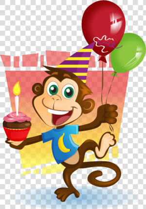 Transparent Party Noise Maker Png   Free Birthday Monkey Clipart  Png Download