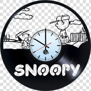 Snoopy Comics Handmade Vinyl Record Wall Clock Fan   Snoopy Vinyle  HD Png Download