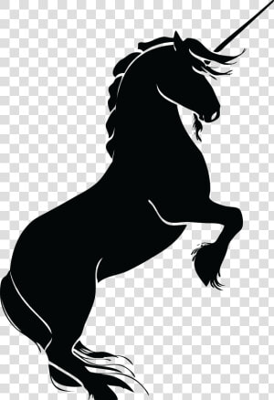 Horse Unicorn Silhouette Clip Art   Rearing Unicorn Silhouette  HD Png Download