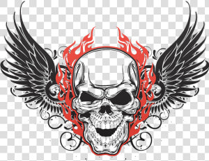 Tattoo Art Skull Flying Human Symbolism Skulls Clipart   Skull Wing Tattoo Design  HD Png Download