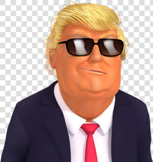  trumpstickers Deal With It  Donald Trump 3d Caricature   Donald Trump Doing Hype  HD Png Download