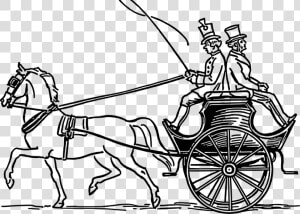 Chariot art horse Tack   Horse Pulling Carriage Drawing  HD Png Download