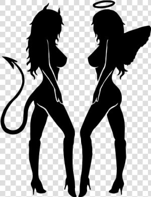 Devil Girl And Angel Girl  HD Png Download