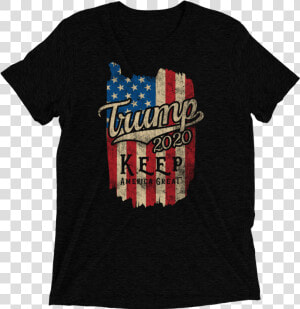 Donald Trump 2020 American Flag Vintage T shirt  For   Active Shirt  HD Png Download