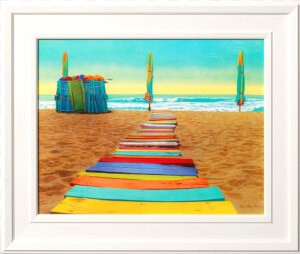 Colorful Beach Walkway Framed Art Print   Poster  HD Png Download