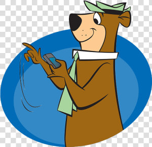 Yogi Bear On Phone   Yogi Bear On The Phone  HD Png Download