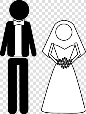 Married  Bride  Groom  Vector Graphic   Braut Und Bräutigam Zeichnung  HD Png Download