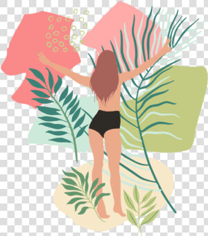 Jungle Girls Plant Vector Tropics Splashes And Design   Illustration  HD Png Download