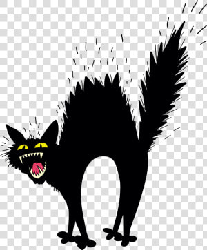 Transparent Scared Clipart   Scary Black Cat Clipart  HD Png Download