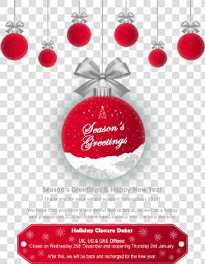 Etl Systems Christmas Opening Hours   Christmas Ornament  HD Png Download