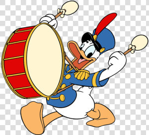 Playing The Drum In A Marching Band   Donald Duck Marching Band  HD Png Download