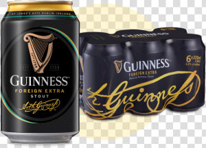 Guinness 6 can Pack   Guinness Foreign Extra Stout Can  HD Png Download