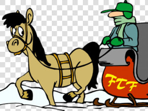 Transparent Sled Clipart   Horse Drawn Cartoon Sleigh Ride  HD Png Download