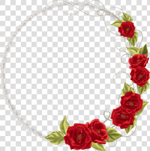  roses  leaves  wreath  frame  border  divider  circle   Red Rose Flowers Vector  HD Png Download