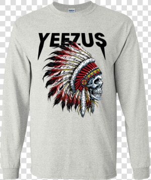 Yeezus Shirt Kanye God West Dream Tour College Graduate   Skull With Indian Headdress Tattoo  HD Png Download