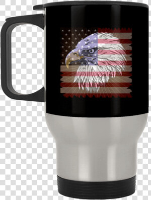 American Flag Eagle Silver Stainless Travel Mug   Mug  HD Png Download