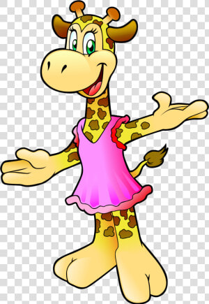 Giraffe Wearing A Dress Clip Arts   Giraffe Wearing A Dress  HD Png Download