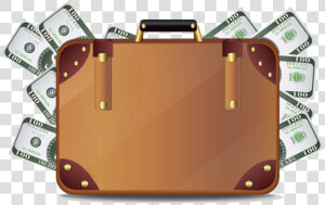 Transparent Dollars Clipart   Suitcase With Money Png  Png Download