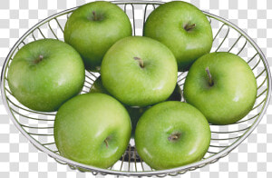 Green Apples In A Metal Bowl Png Clipart   Apples In A Bowl Clipart  Transparent Png