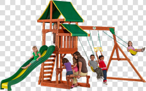 Wooden Playground Swing Set  HD Png Download