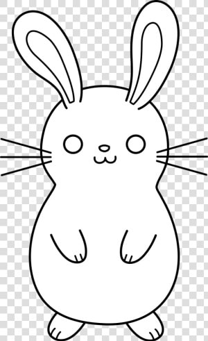 Cute Colorable Easter Bunny Free Clip Art Pictures   Animal Black And White Bunny  HD Png Download