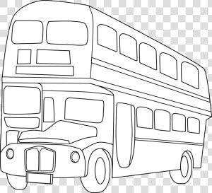 School Bus Black And White Double Decker Bus Clipart  HD Png Download