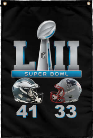 Super Bowl 52 Final Score Silver Text Subwf Sublimated   Graphic Design  HD Png Download