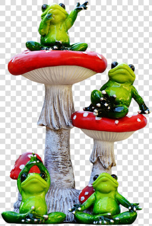 Frogs  Funny  Mushrooms  Sit  Group  Cute  Isolated   Toad  HD Png Download