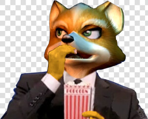 Transparent Fox Mccloud Png   Eating Popcorn Animated  Png Download