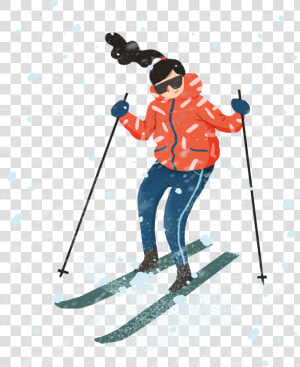 Cartoon Heavy Snow Illustration Character Png And Psd   Cross Country Skiing Clipart Free  Transparent Png