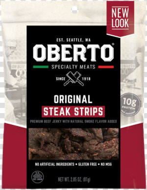 Obt Steakstrips 2 85oz 3d 0419 V2   Oberto Butchers Cut Bacon Jerky  HD Png Download