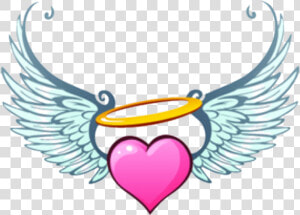  angel  hearts  wings  heart   Heart With Angel Wings Clipart  HD Png Download