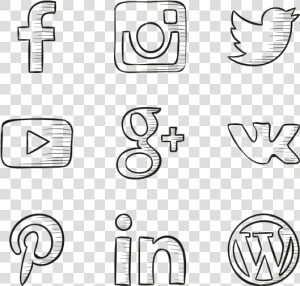 Handmade Social Media Icons  HD Png Download